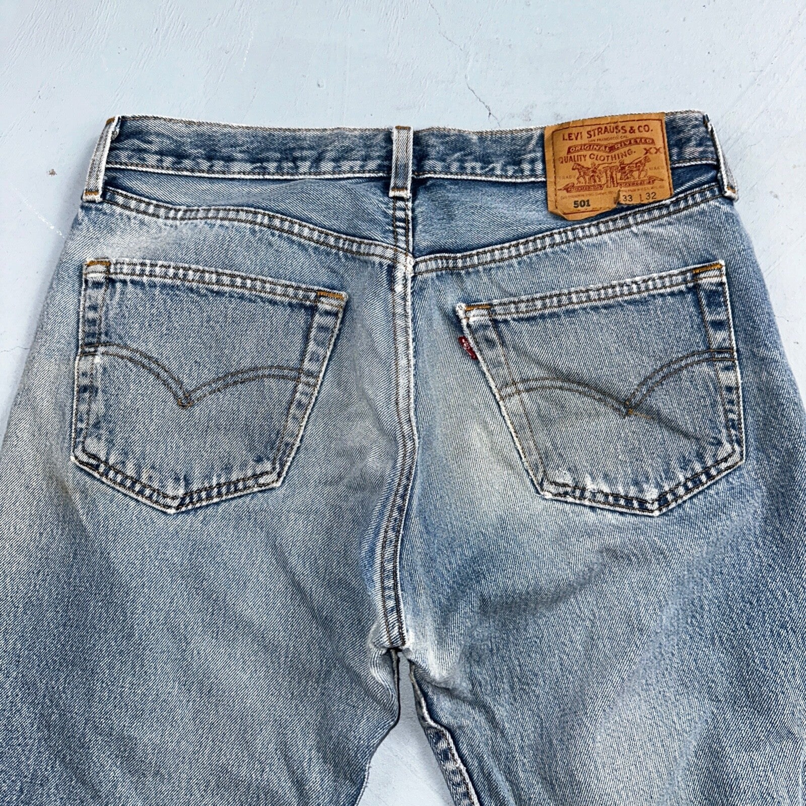 Levis 501 Vintage 90s USA XX Straight Leg Jeans Blue Med Wash 33x32 Act 32x30