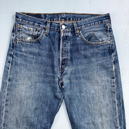 Levis 501 Vintage Y2K Europe Straight Leg Jeans 32x32 90s Med Wash Act 32x31