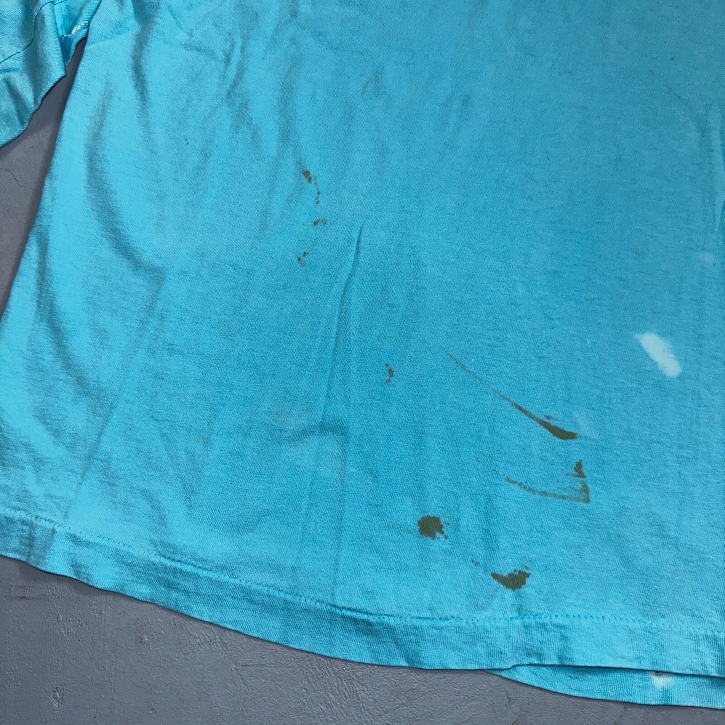 Fruit Of The Loom Long Sleeve Blank VTG T Shirt Lot XL Blue Thrashed Grunge