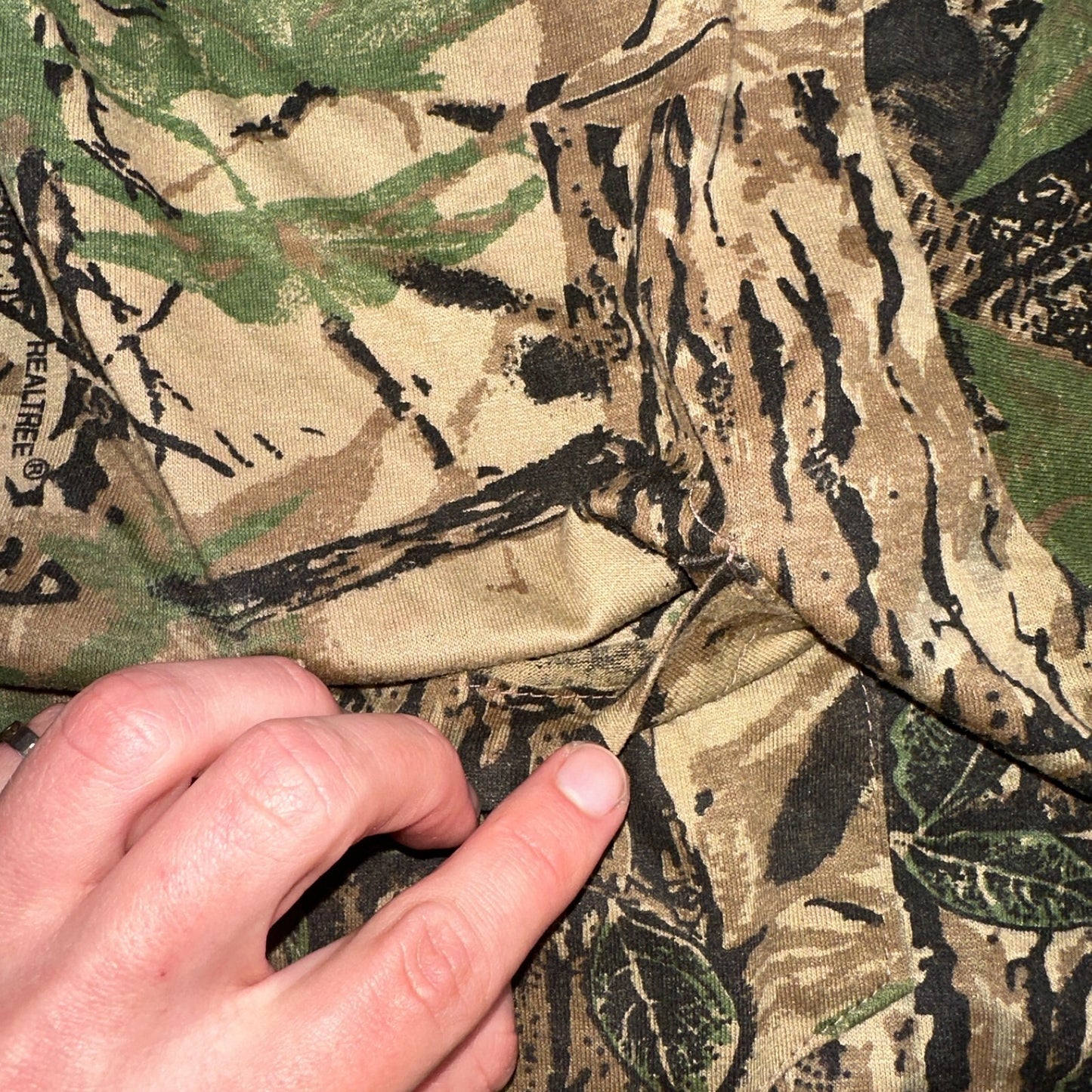 Camo 80s Single Stitch VTG T Shirt Short Sleeve Woodland Hunting USA REALTREE