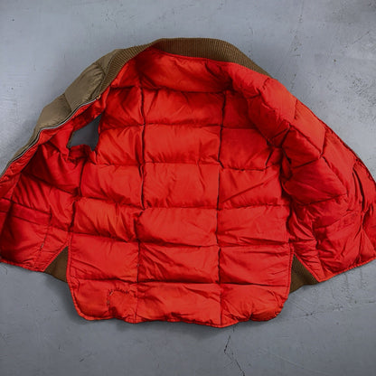 Vtg Pioneer Sportswear M 60s Union Reversible Tan Blaze Orange Canada Down Vest