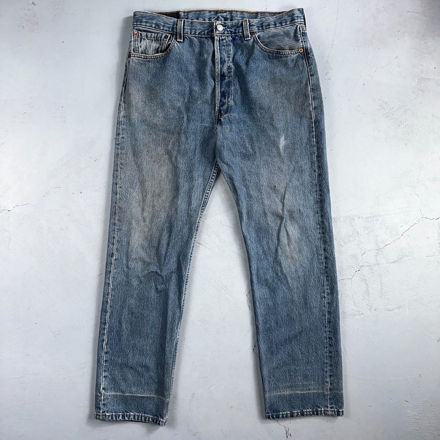 Levis 501 Vintage 90s USA XX Straight Leg Jeans Blue Med Wash 36x32 Act 34x30