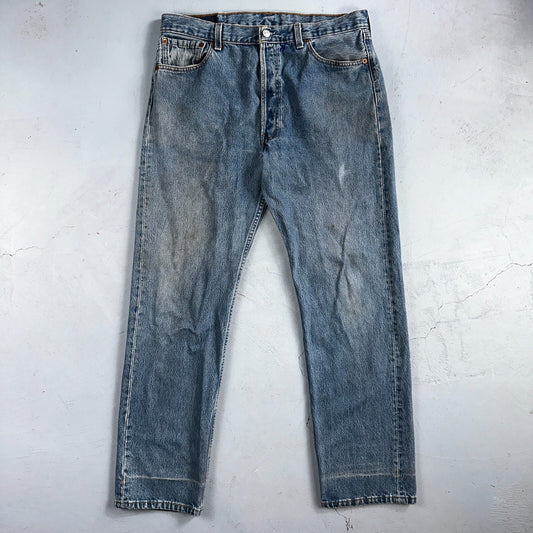 Levis 501 Vintage 90s USA XX Straight Leg Jeans Blue Med Wash 36x32 Act 34x30