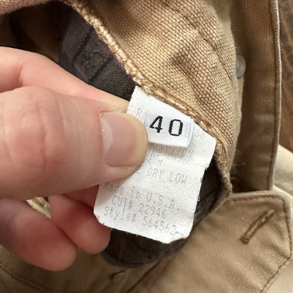 VTG Mens Frontier Maker USA Outdoor Pants Buckleback Cowboy 40 Tan Western