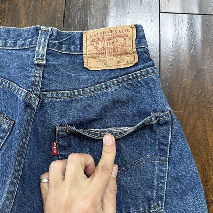 Levis Vintage 80s Redline Selvedge USA 501 XX Jeans 66 70s Dark 28x34 Act 24x25