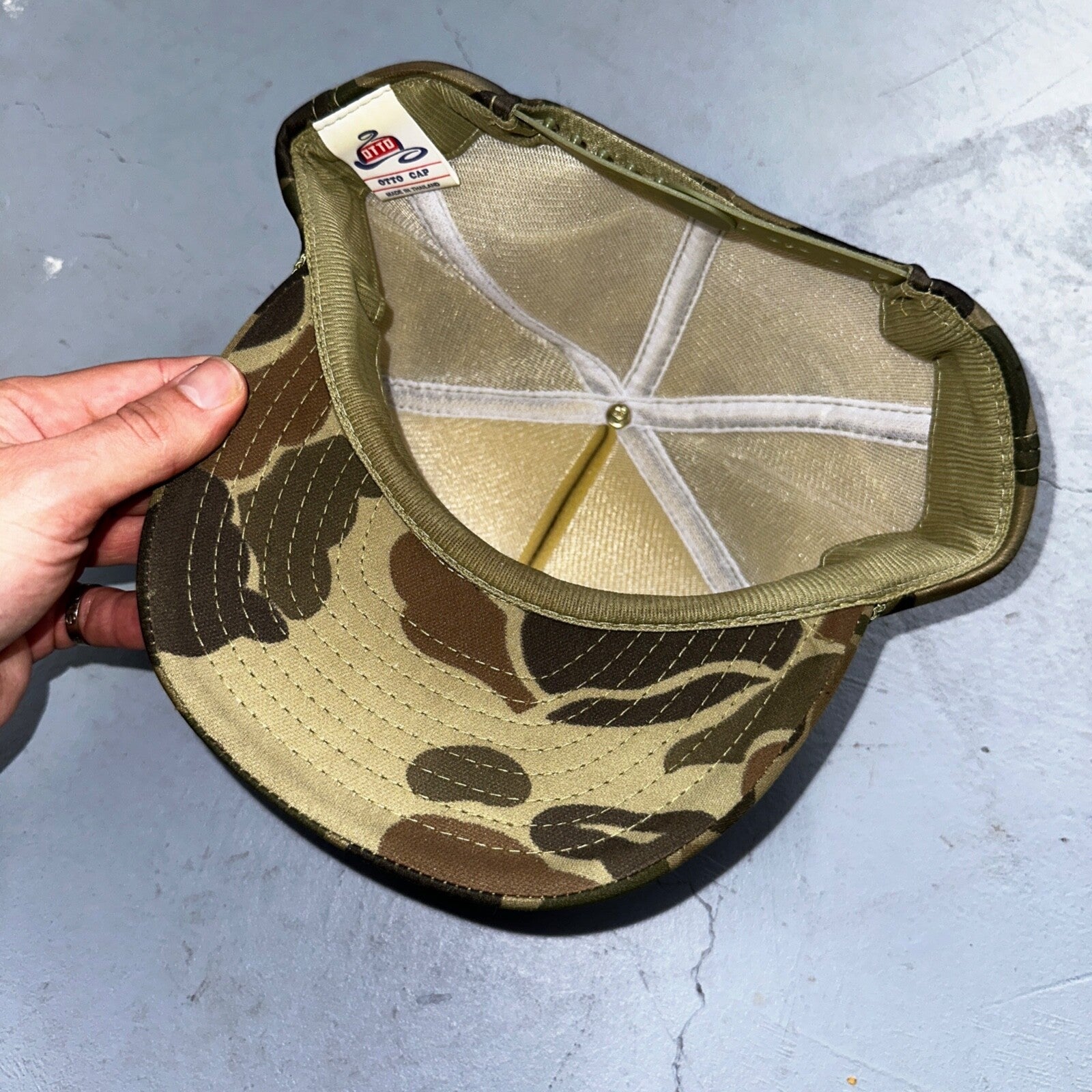 Balderson Camo Green 80s VTG Hat Cap Snapback Otto Trucker Hunting Woodland