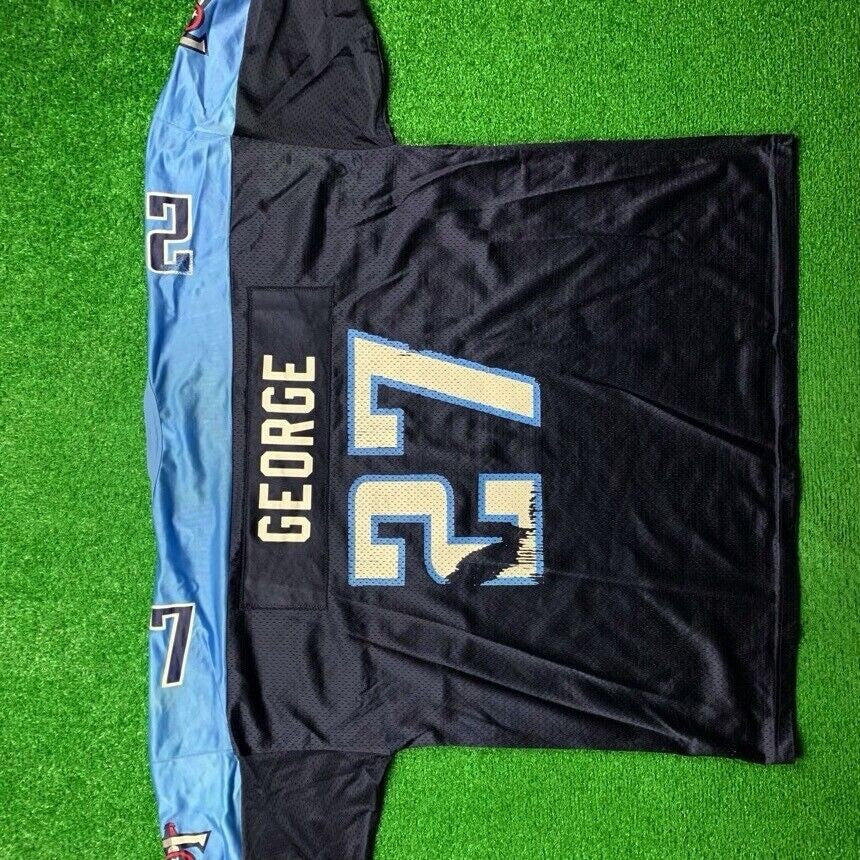 Vintage Eddie George #27 Tennessee Titans NFL Jersey Sword Logo Champion 52