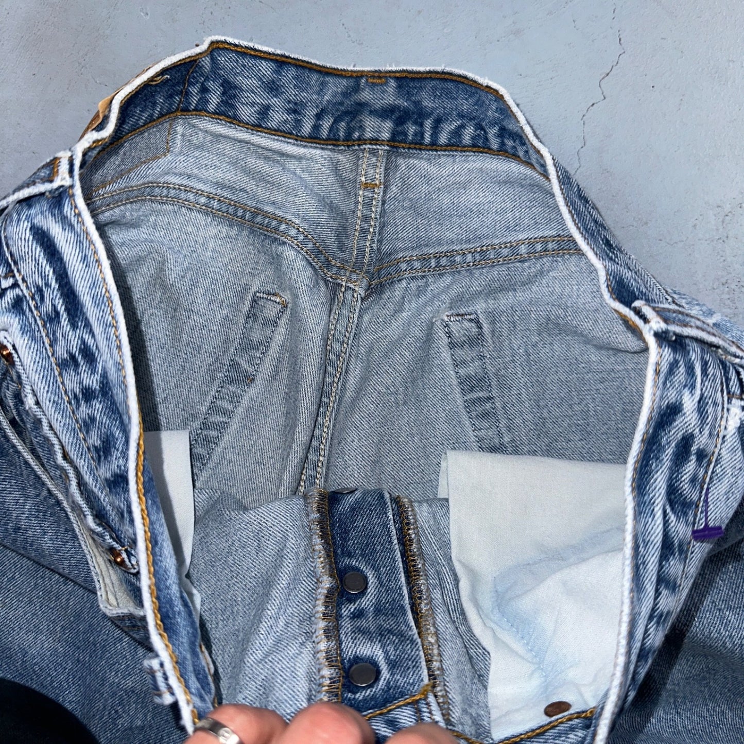 Levis 501 Vintage 90s USA XX Straight Leg Jeans Blue Light Wash 35x34 Act 33x31