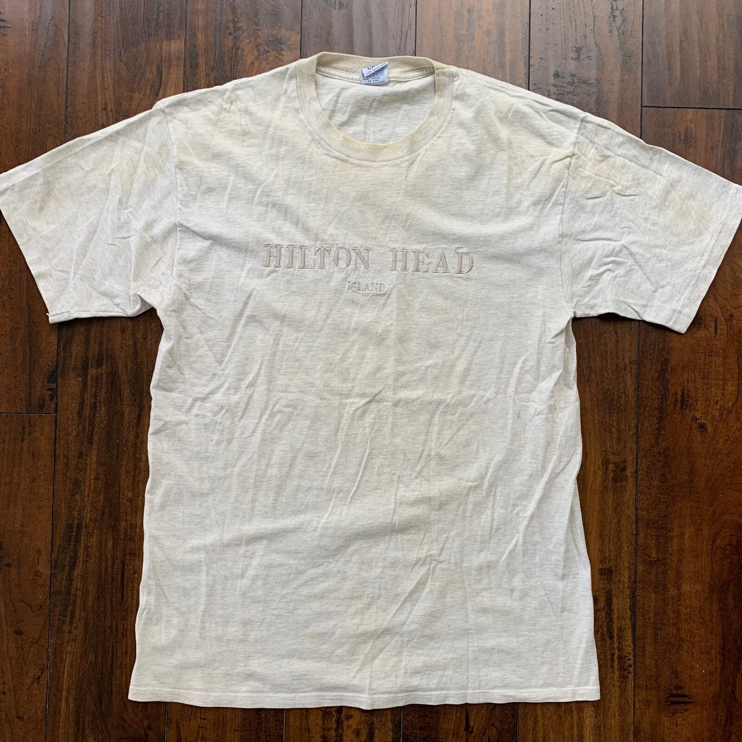 Hilton Head Island Vintage T Shirt Rap 90s Gray Travel Basic Used Sports Movie