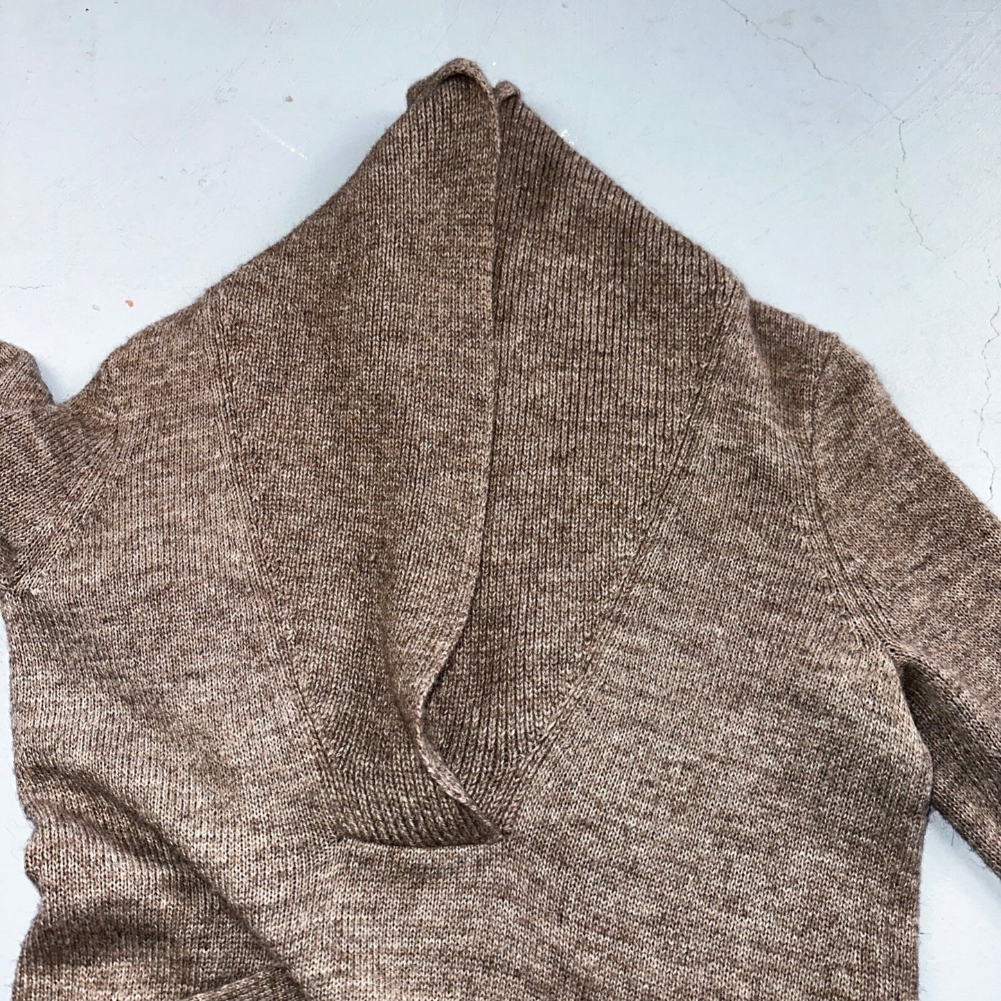 J.Crew Shawl Popover Sweater Brown Merino Wool Alpaca Size M Long Sleeve Cozy