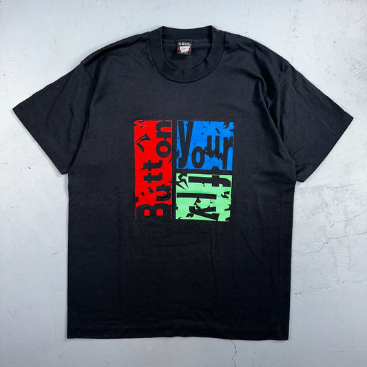 Button Your Fly Levis 501 Promo 80s VTG T Shirt 1980s Single Stitch Graphic XL