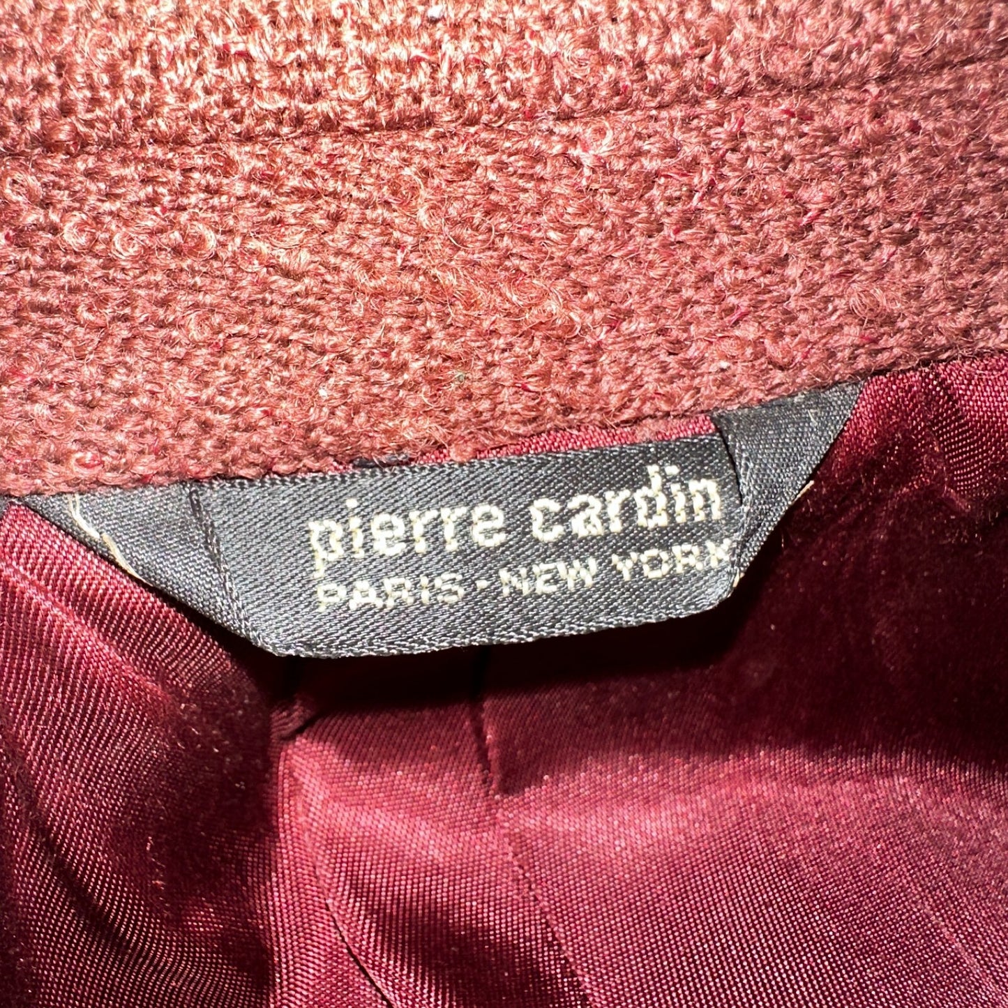 VTG Mens Suit 38 Jacket Sport Coat Rockabilly 80s 90s Red Orange Pierre Cardin