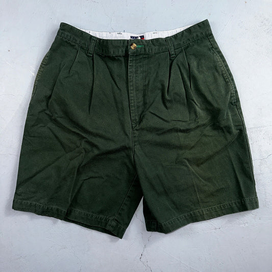 Tommy Hilfiger Chino Shorts Mens Size 34 Green 100% Cotton Vintage 1990s Y2K