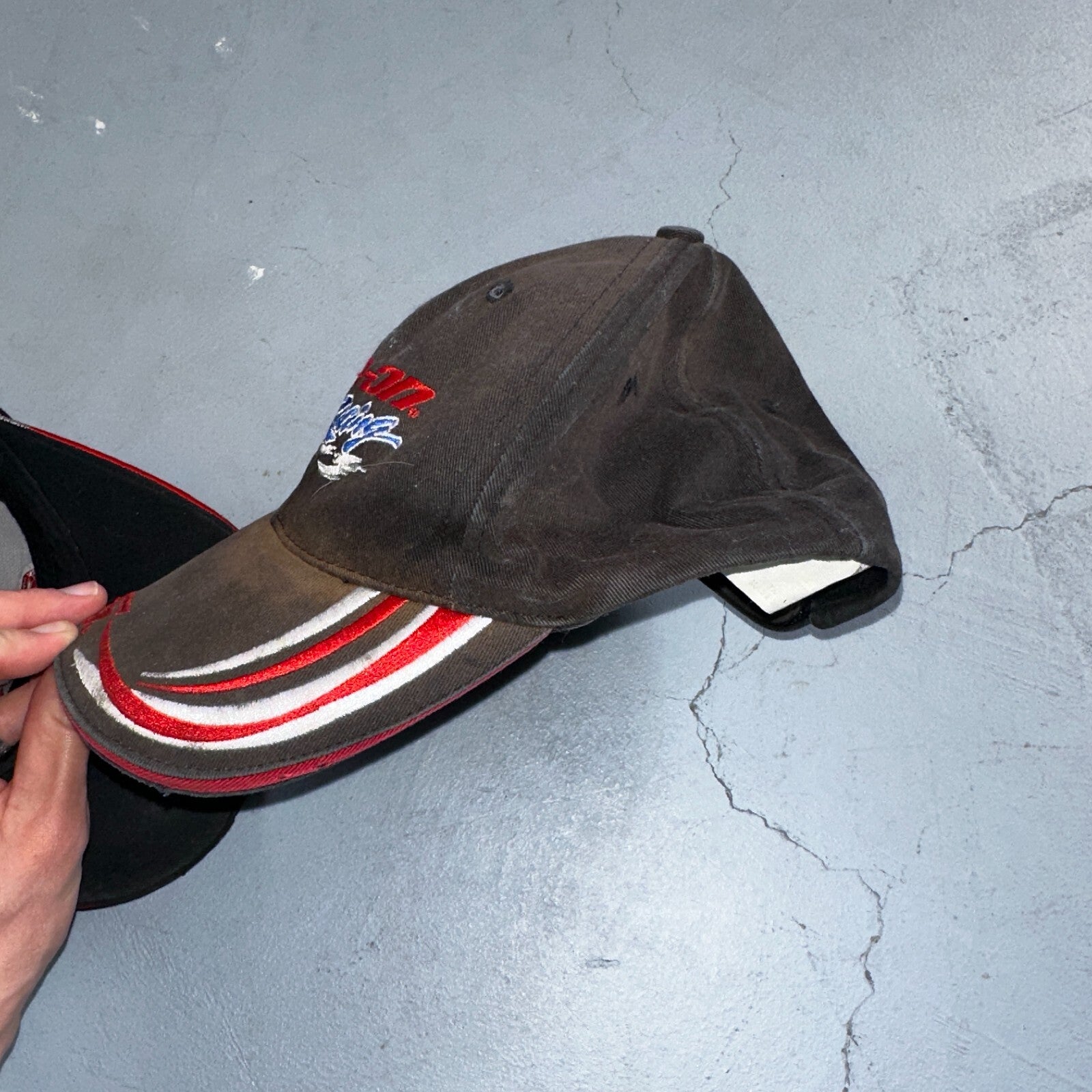 Snap On Racing Lot of 2 VTG Hat Cap Snapback Black Flames Y2K Dirty Cool Cars