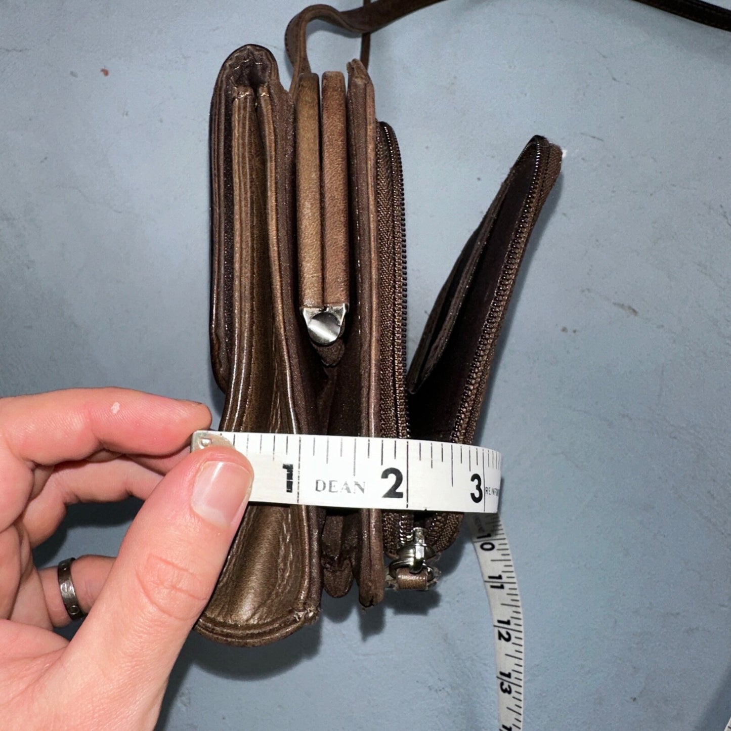 Vintage Fossil Y2K 2000 90's Brown Leather Satchel Shoulder Bag Purse