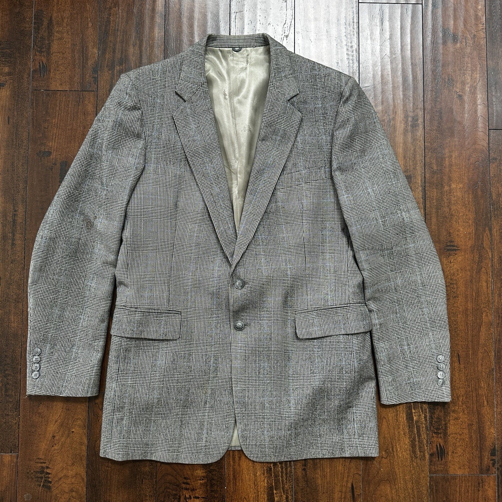 1970s 1980s Gray Oregon Wool Sport Jacket VTG Mens Suit 44 34x32 Rockabilly