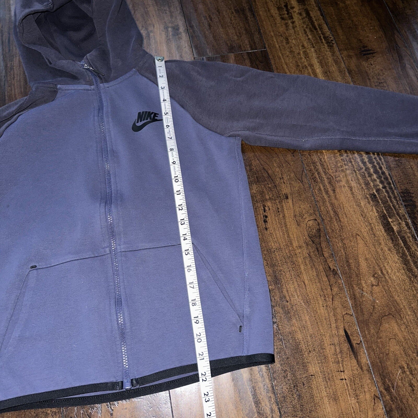 Nike Tech Womens Blue Zip Up Hoodie Large Navy Gym Sports Tight