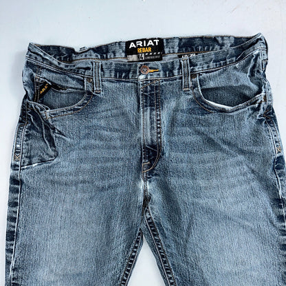 Ariat Rebar Jeans Men's 40x30 Blue M4 Low Rise DuraStretch Edge Boot Cut Western