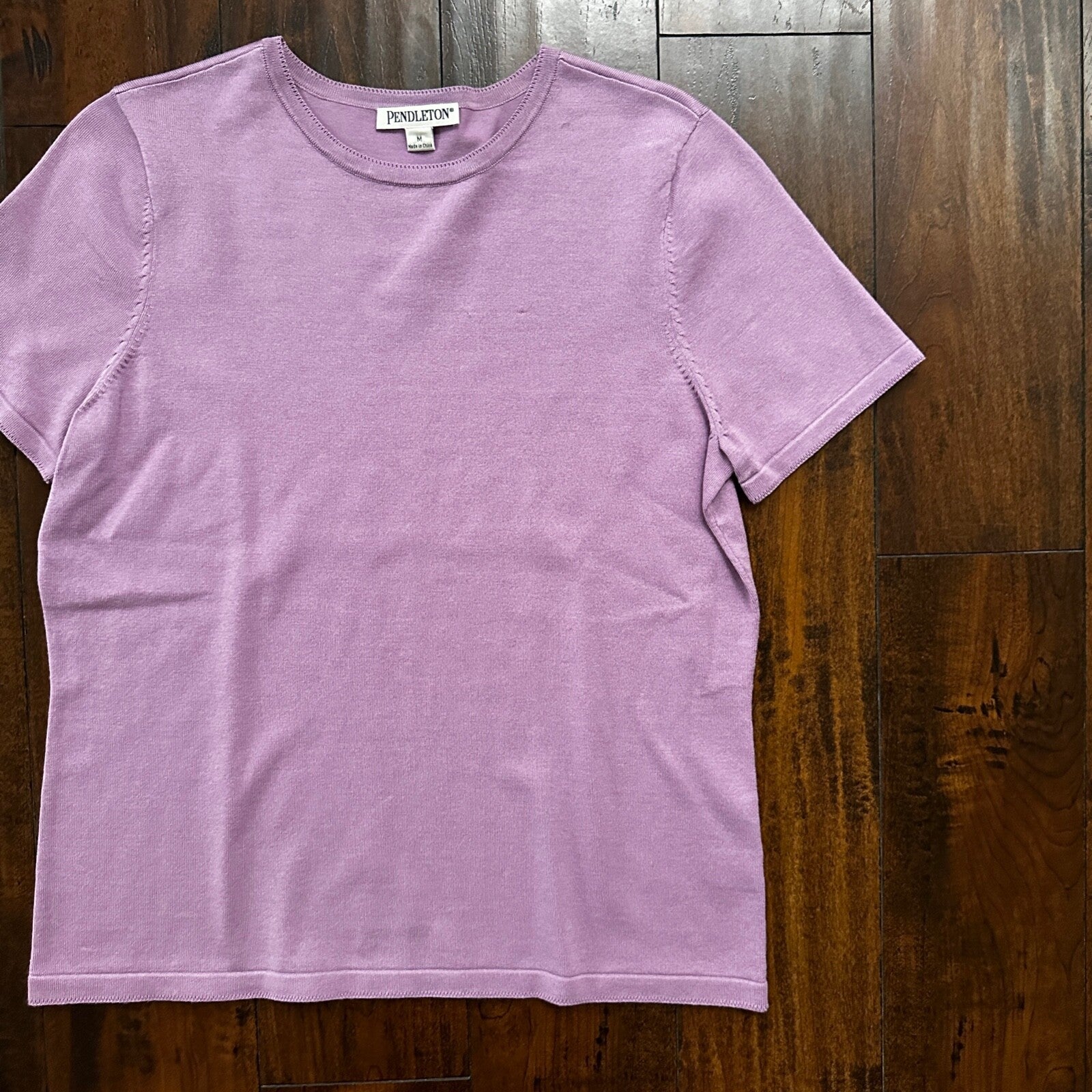 Pendleton T-Shirt Womens Size Medium Purple Short Sleeve Tee VTG Ladies Soft
