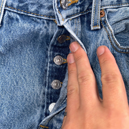 Levis 501 Vintage Y2K 90s XX Straight Leg Jeans Blue Light Wash 30x32 Act 29x31