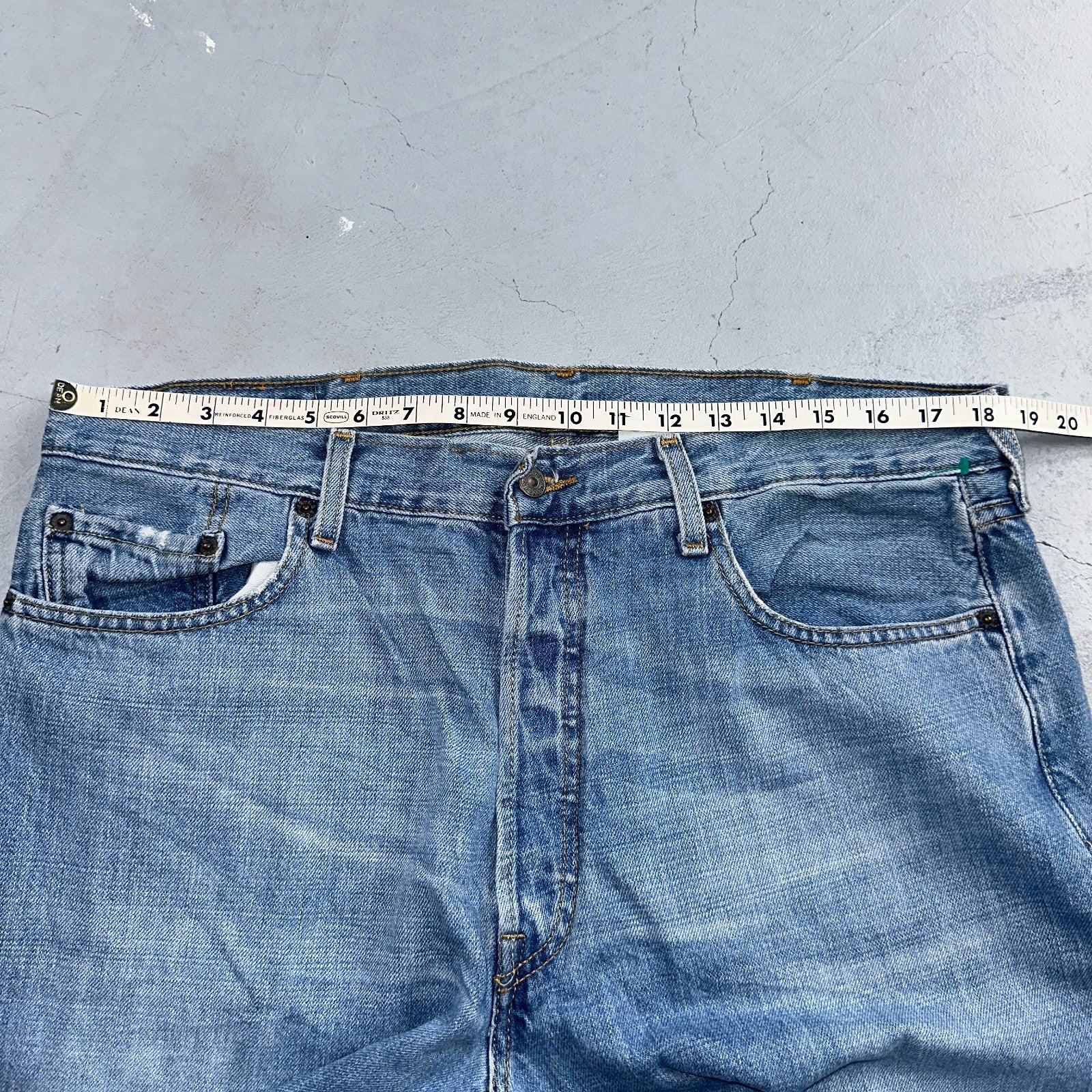 Levis 501 Vintage Y2K 90s XX Straight Leg Jeans Blue Light Wash 38x30 Act 36x30