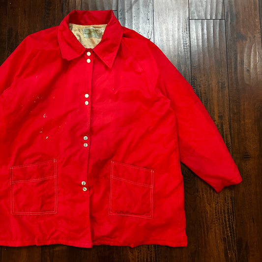 Vintage 1980s Lane Bryant Red Track jacket boho grandmacore L 80s