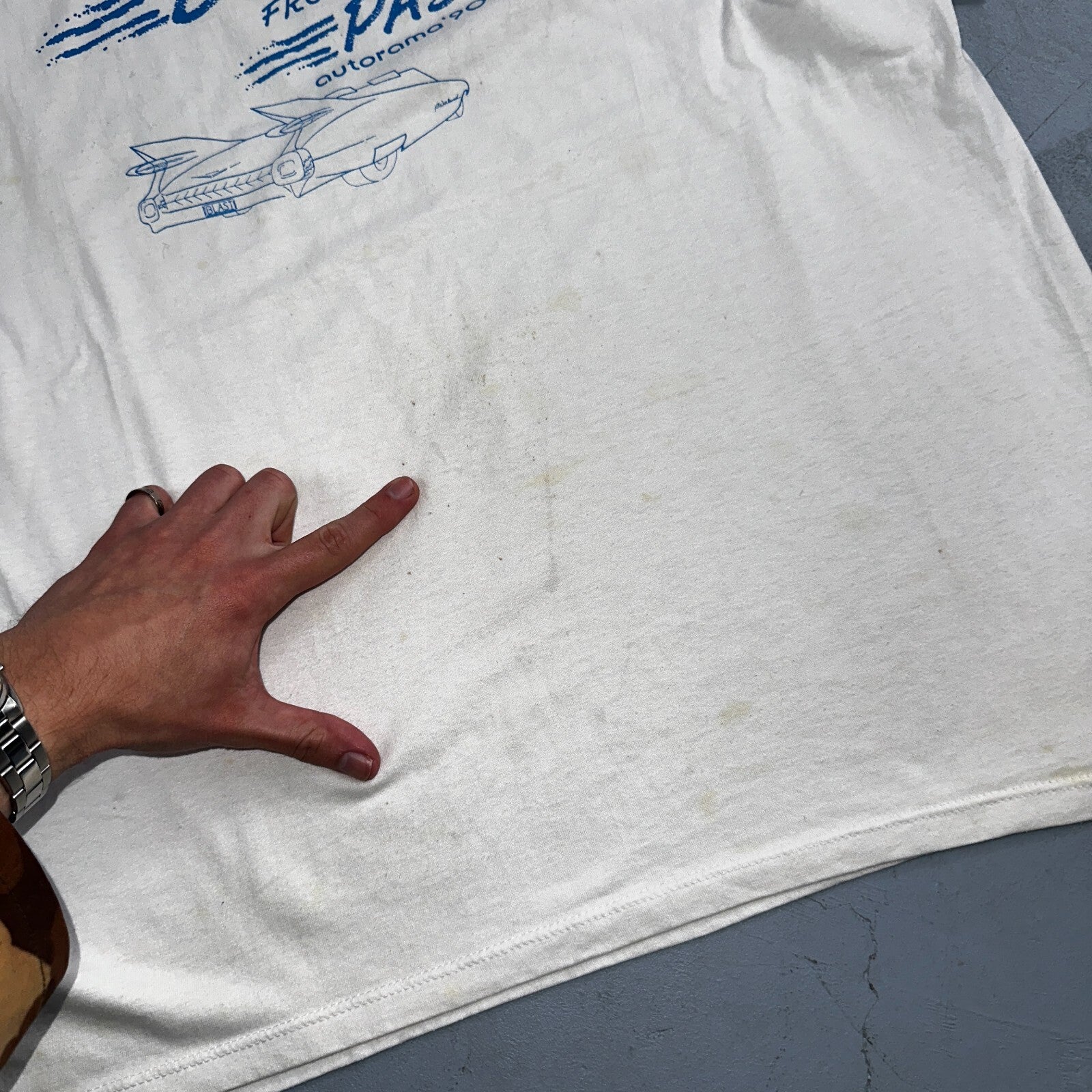 Blast For The Past Jerzees 80s VTG T Shirt Car Back To Future 1980s Graphic Art