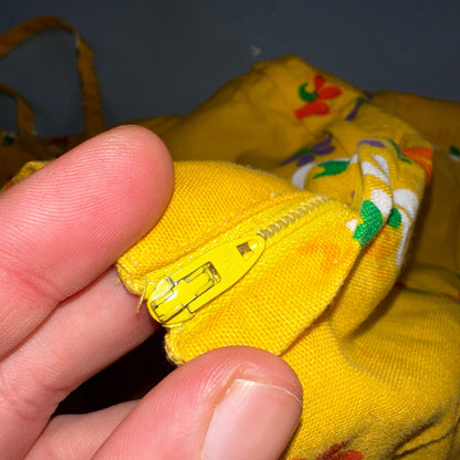 Vtg 70s Malia Honolulu Hawaiian Bright Flower Power Belted Maxi Dress Sz 14