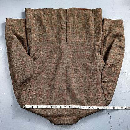VTG Mens 3 PC Suit 42 Jacket Coat Pants Vest Plaid Rockabilly 70s 1970s Brown