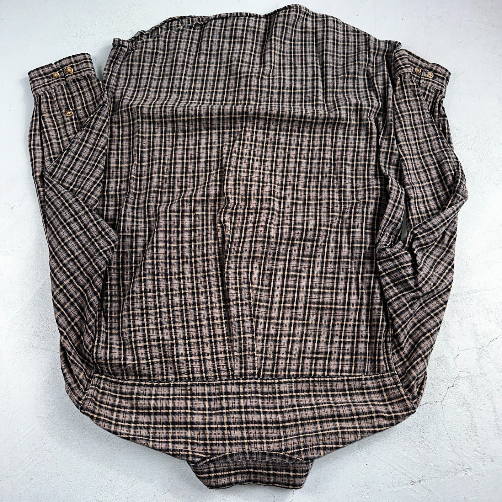 Carhartt Flannel Shirt M S249 BLK Black Brown Pockets Heavy Weight Medium