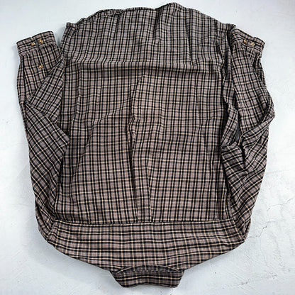 Carhartt Flannel Shirt M S249 BLK Black Brown Pockets Heavy Weight Medium