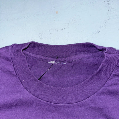 Sunflower Ed Hume Seeds VTG T Shirt Helianthus Art Purple Single Stitch 90s