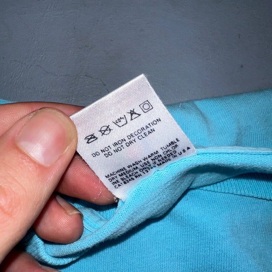 Fruit Of The Loom Long Sleeve Blank VTG T Shirt Lot XL Blue Thrashed Grunge