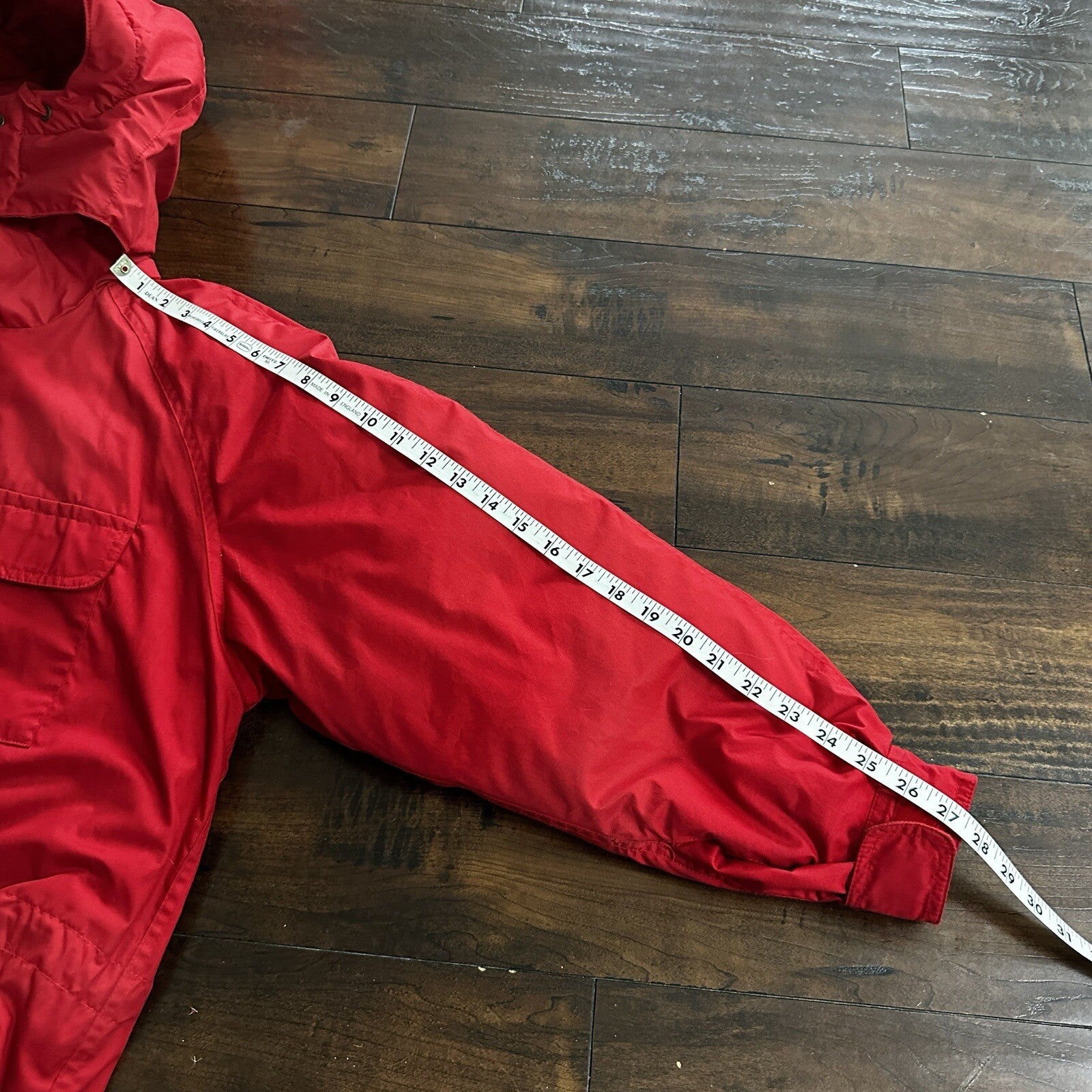 Vtg. Eddie Bauer Goose Down Red Snow Insulated Heavy Hooded Jacket 80s M Korea