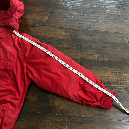 Vtg. Eddie Bauer Goose Down Red Snow Insulated Heavy Hooded Jacket 80s M Korea
