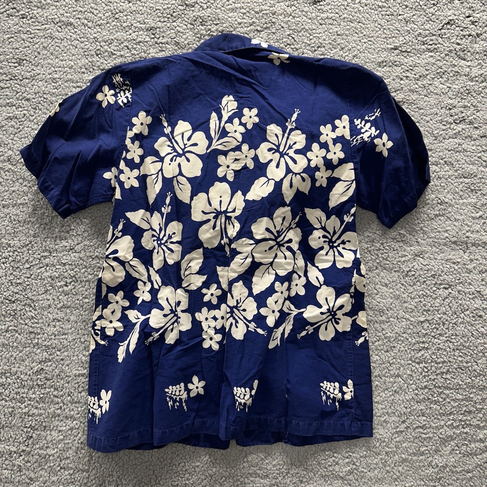 Vintage 50s Hawaiian Aloha Print Shirt Rockabilly Honolulu 60s Button Ui Maikai