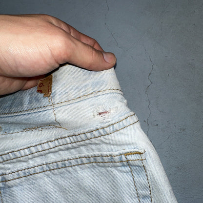 Levis 501 Vintage 90s USA XX Straight Leg Jeans 36x32 Light Wash Act 33x30