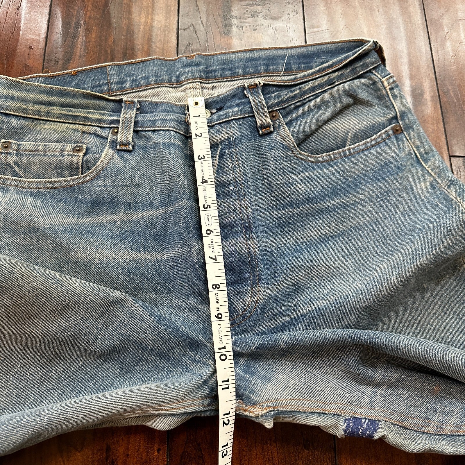 VTG USA Levis 501 Button Fly 80s Tag Jeans 32x27 Straight Leg Thrashed Ripped