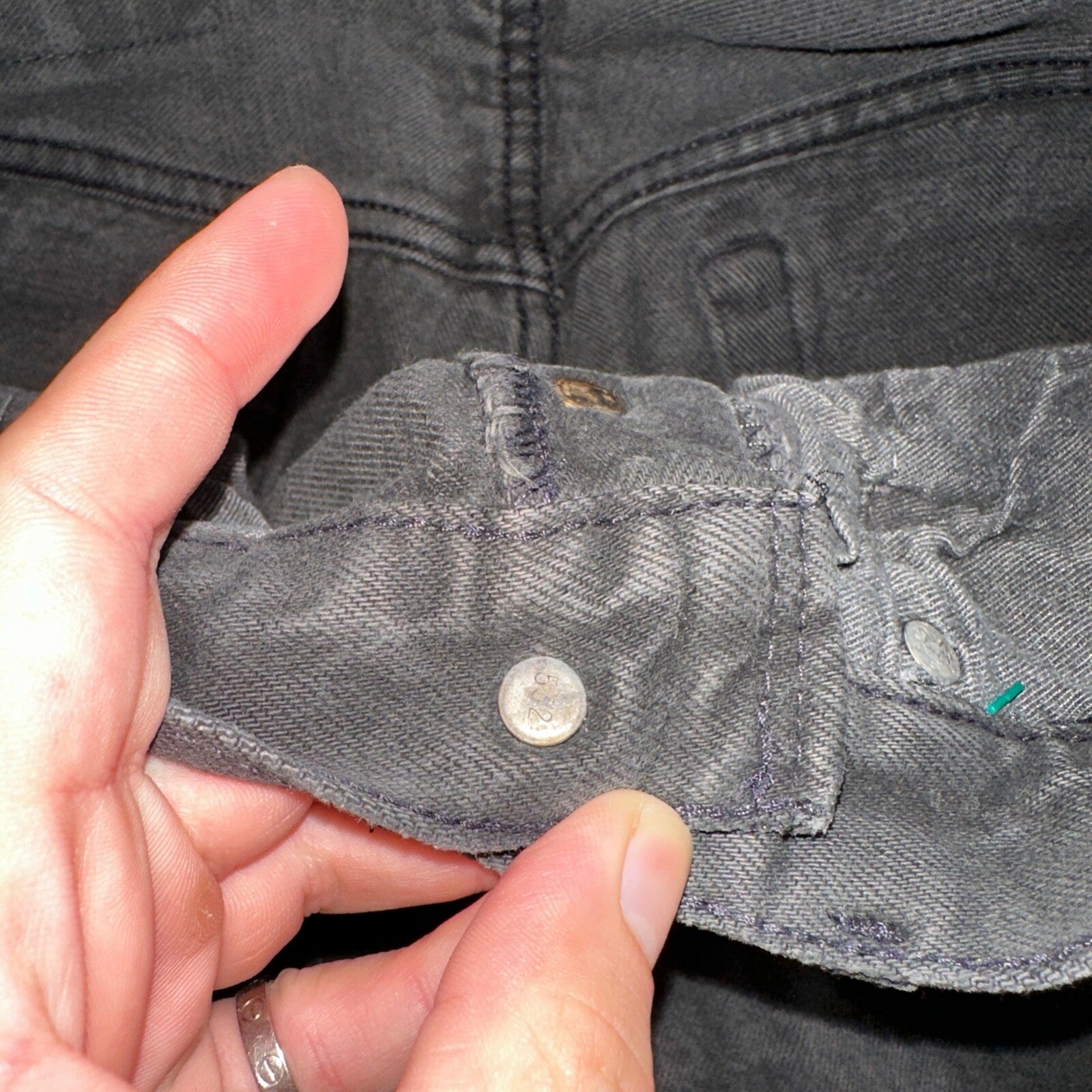 Levis 501 Vintage 80s USA XX Straight Leg Jeans Black Heavy Dark Dyed Act 28x31