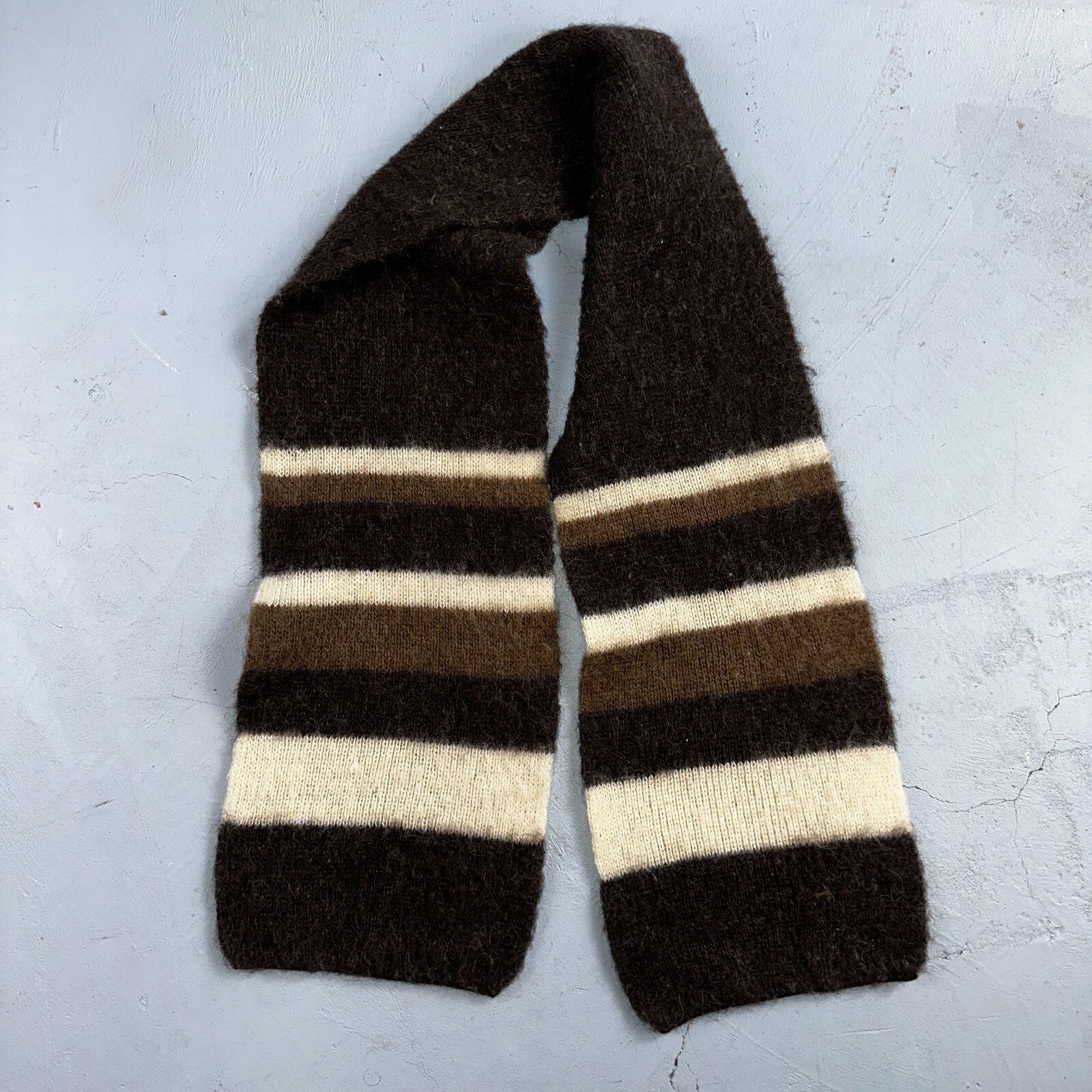 VTG Scarf Brown Colors 1970s 70s Cute Winter Wool? Soft Cozy Rockabilly