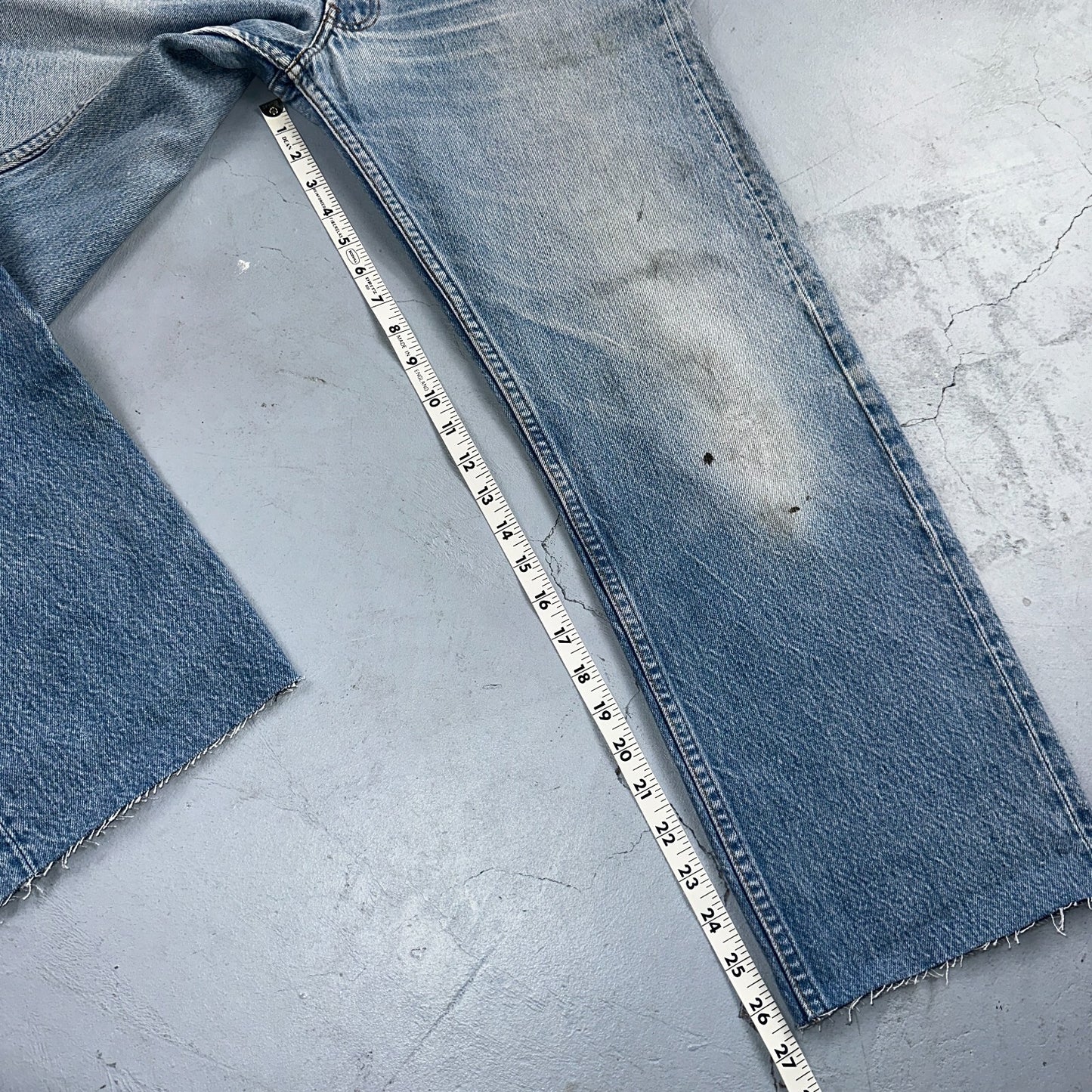 Levis 501 Vintage 90s USA XX Straight Leg Jeans Blue Light Wash 35x36 Act 32x27