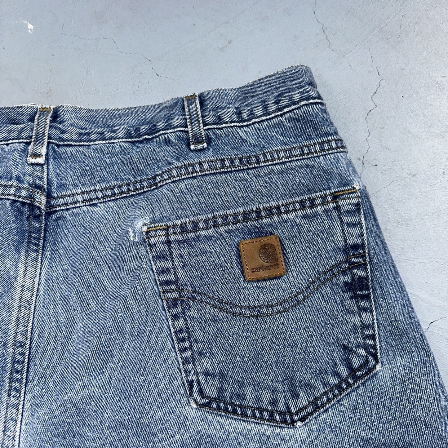 Carhartt Jeans Mens 38x32 Blue Denim Flannel Lined Relaxed Fit Chore Workwear