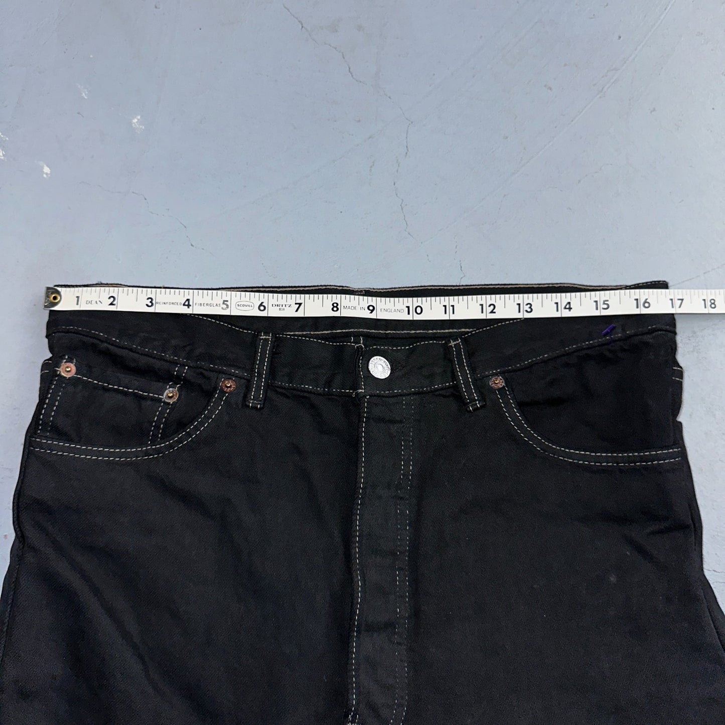 Levis 501 Vintage 90s XX Straight Leg Jeans Black Overdye Wash 36x30 Act 34x29