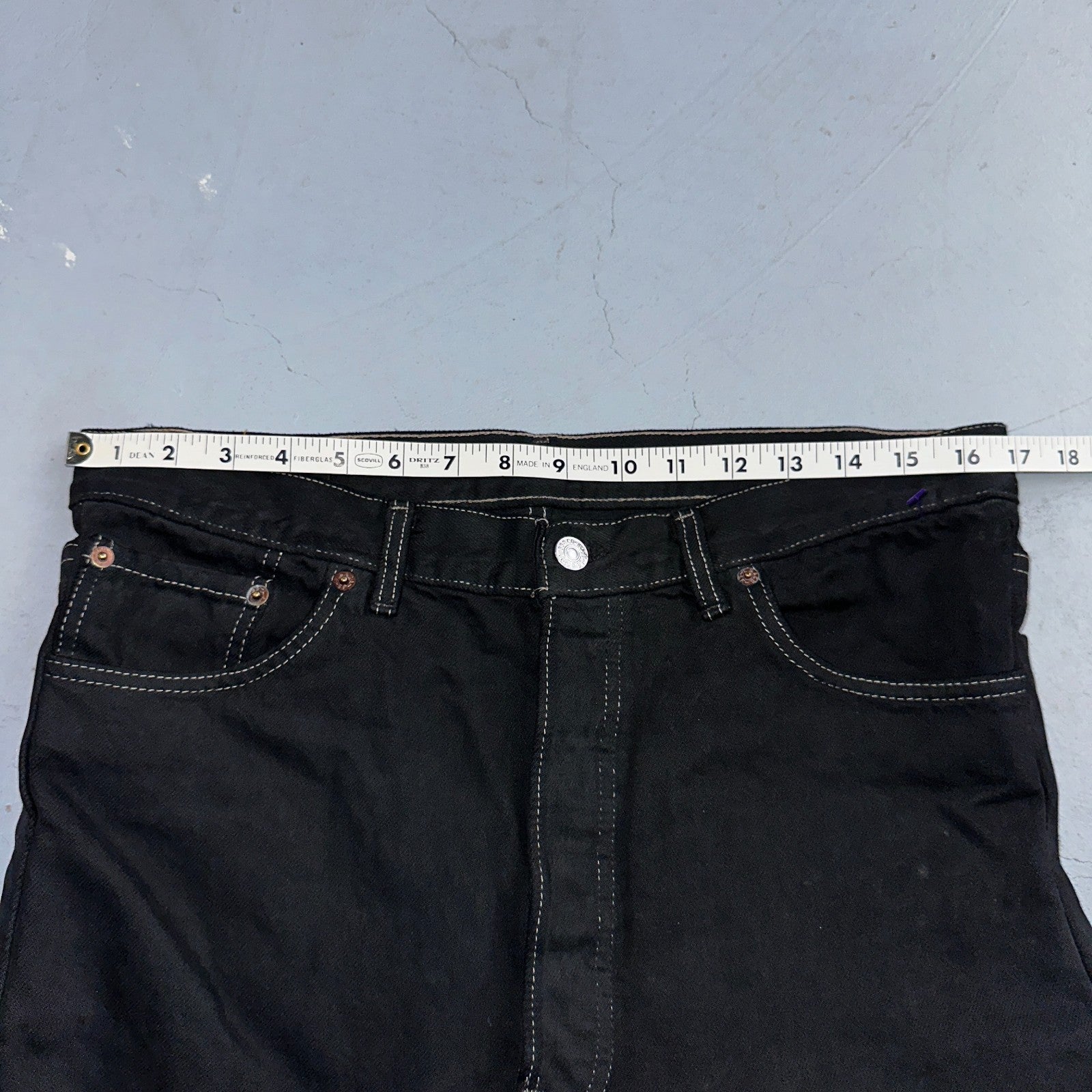 Levis 501 Vintage 90s XX Straight Leg Jeans Black Overdye Wash 36x30 Act 34x29