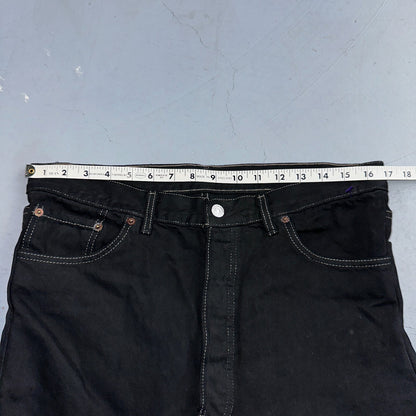 Levis 501 Vintage 90s XX Straight Leg Jeans Black Overdye Wash 36x30 Act 34x29