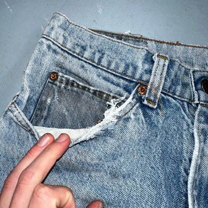 Levis 517 Vintage 80s USA Orange Tab Bootcut Flare Blue Jeans Talon Act 29x28