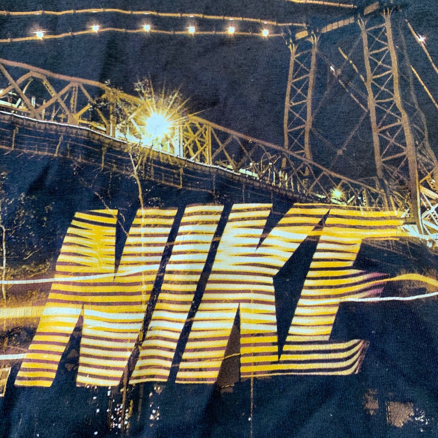 Nike Vintage Style T Shirt Dri Fit Gym Sports Running Y2K City Blue Chicago IL
