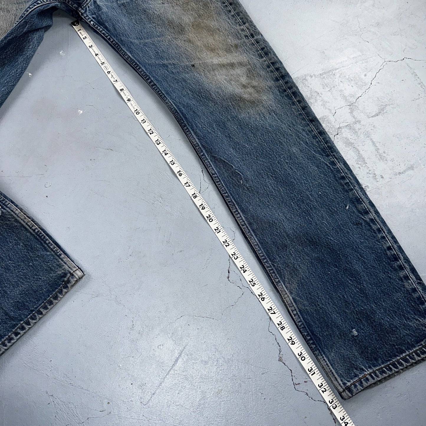 Levis 501 Vintage 90s XX Straight Leg Jeans Y2K Blue Med Wash 36x38 Act 34x33