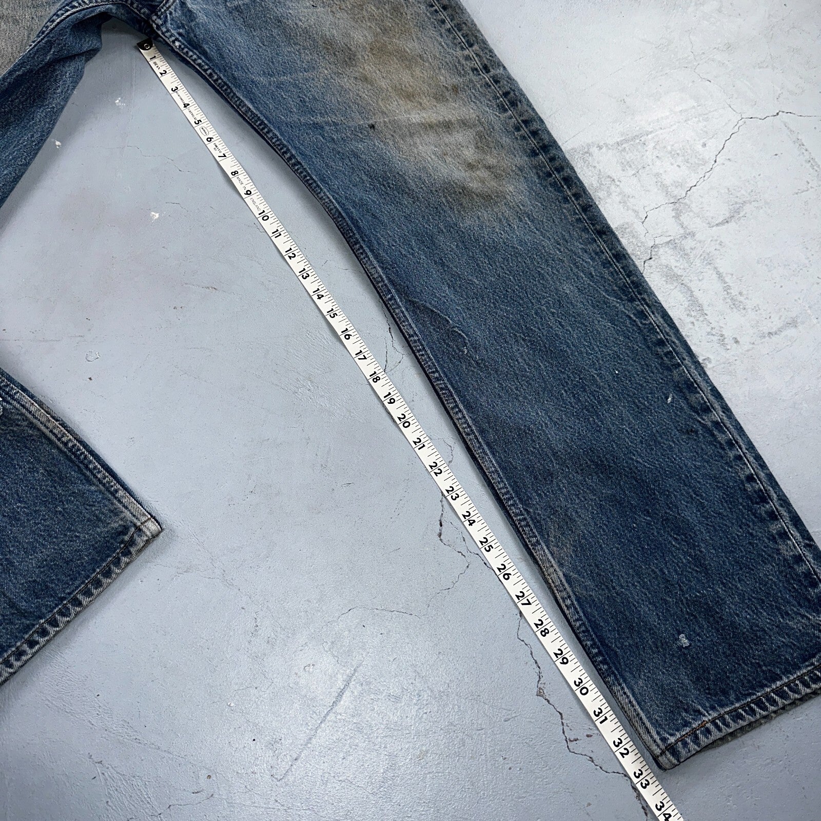 Levis 501 Vintage 90s XX Straight Leg Jeans Y2K Blue Med Wash 36x38 Act 34x33