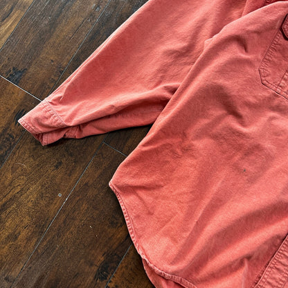 Northwest Winter Weight Size 2XL L/S Orange/Red Chamois Shirt Hiking VTG 90s